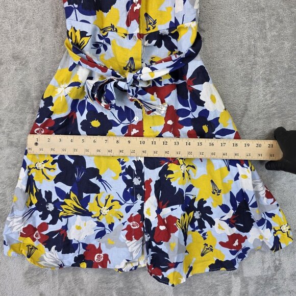 Zara Basic Dress Womens XS Multicolor Off Shoulder Ruffle Linen Summer Floral - Picture 7 of 9